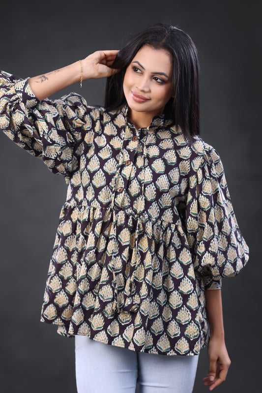 Boho Block Printed Top