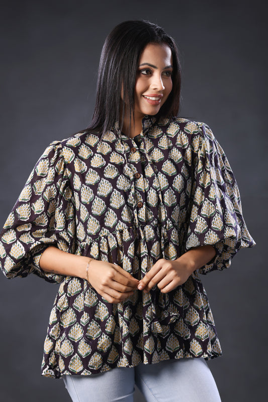 Boho Block Printed Top