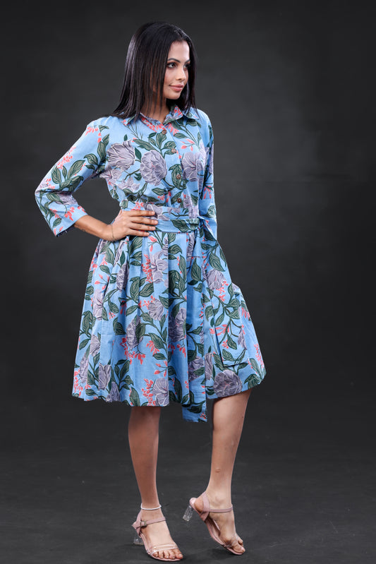 Box Pleat Short Dress