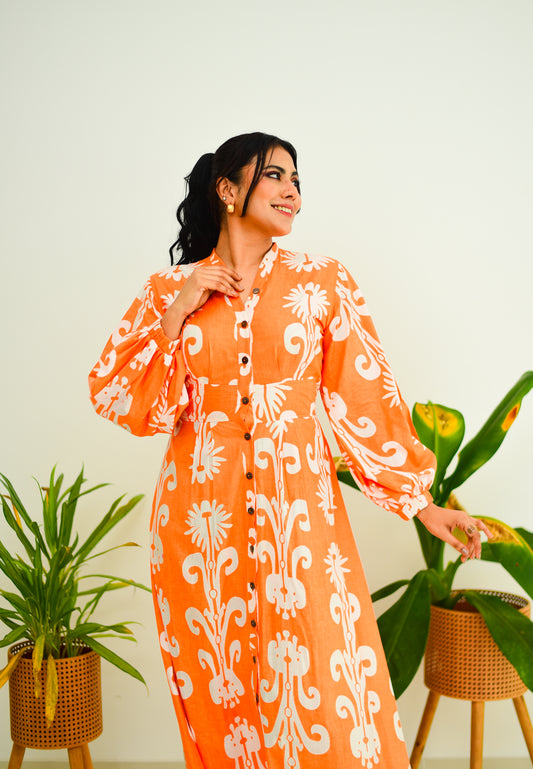 Bishop Sleeve Maxi Dress