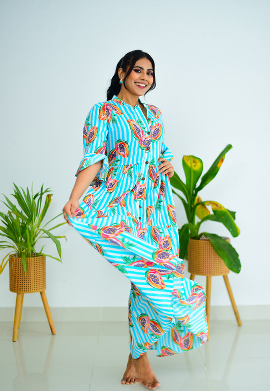 Tropical Vibe Printed Tiered Maxi Dress