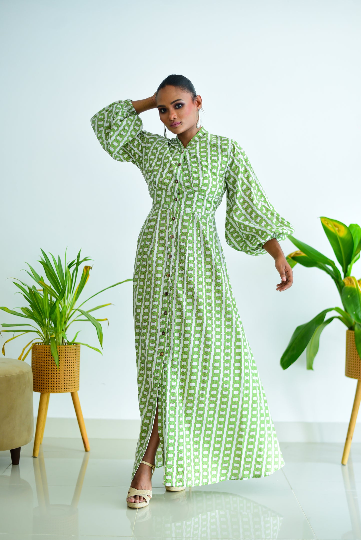 Bishop Sleeve Maxi Dress