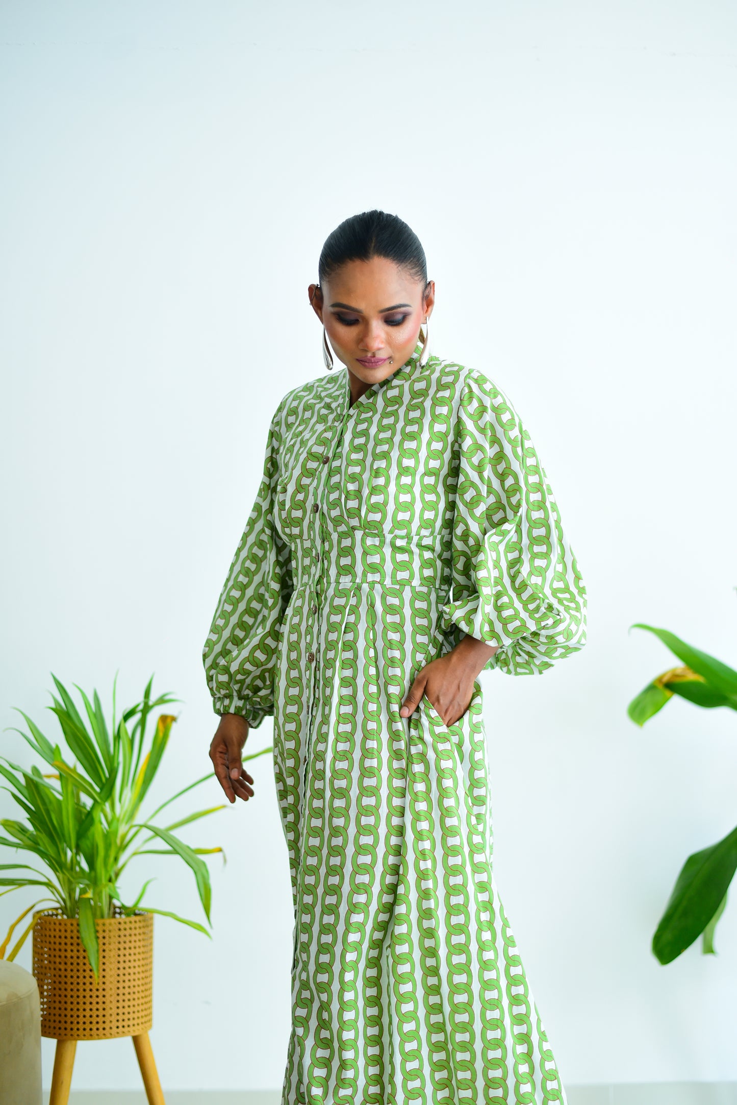 Bishop Sleeve Maxi Dress