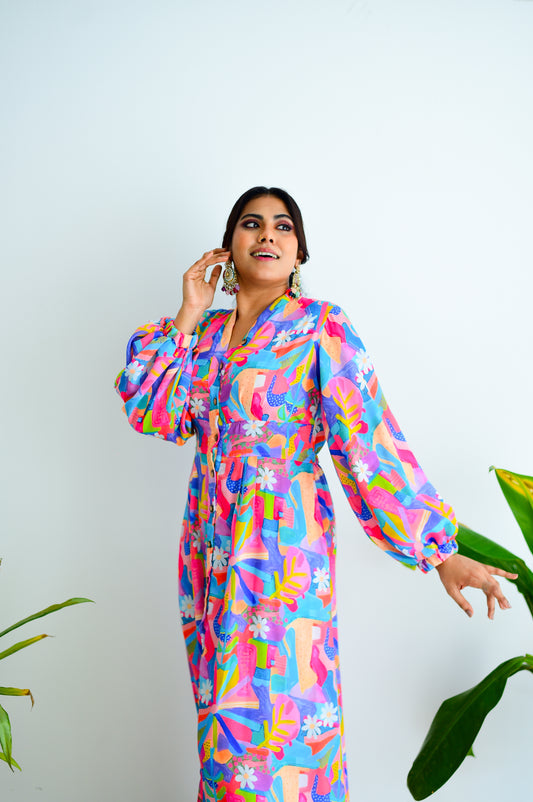 Bishop Sleeve Maxi Dress