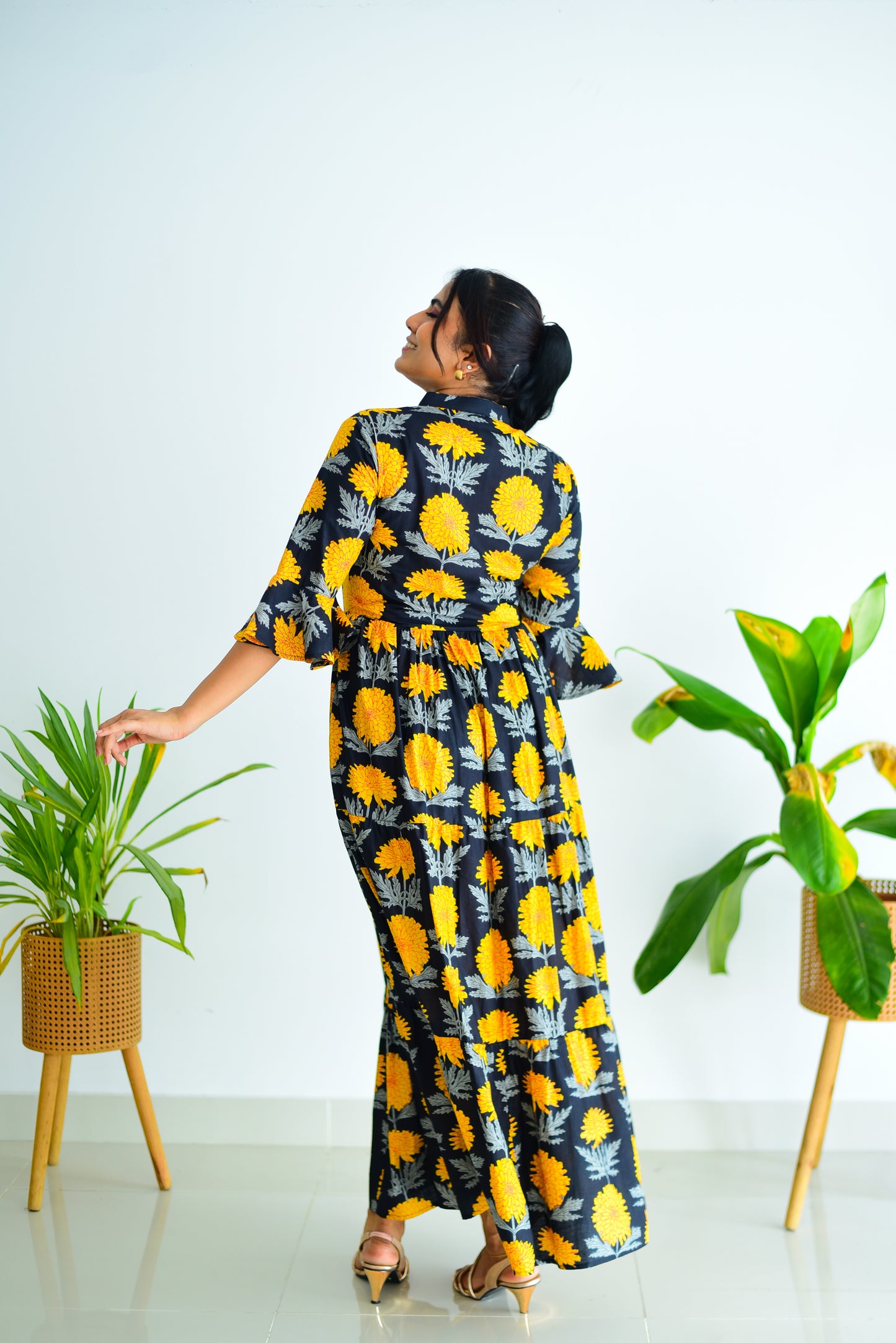 Tropical Vibe Printed Tiered Maxi Dress