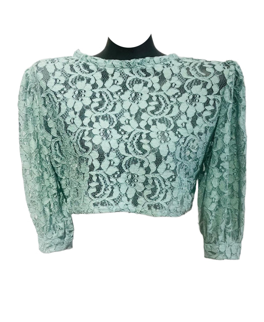 Lace Blouse with Puff Sleeve