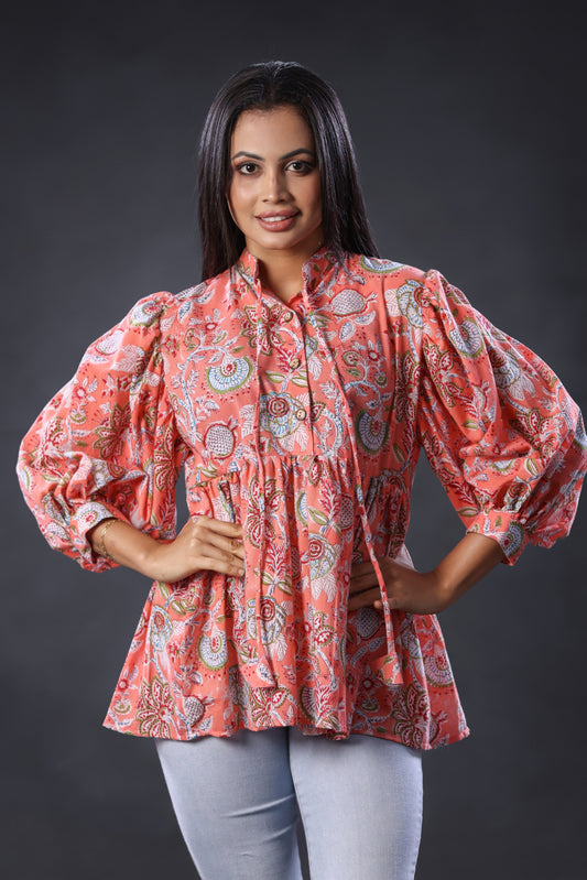 Boho Block Printed Top