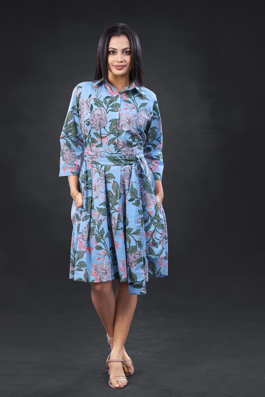 Box Pleat Short Dress