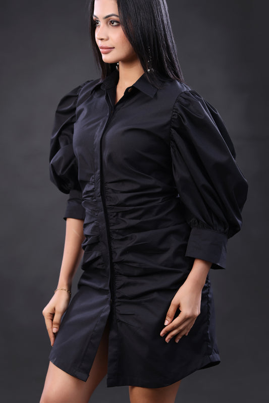 Linen Black Formal Dress