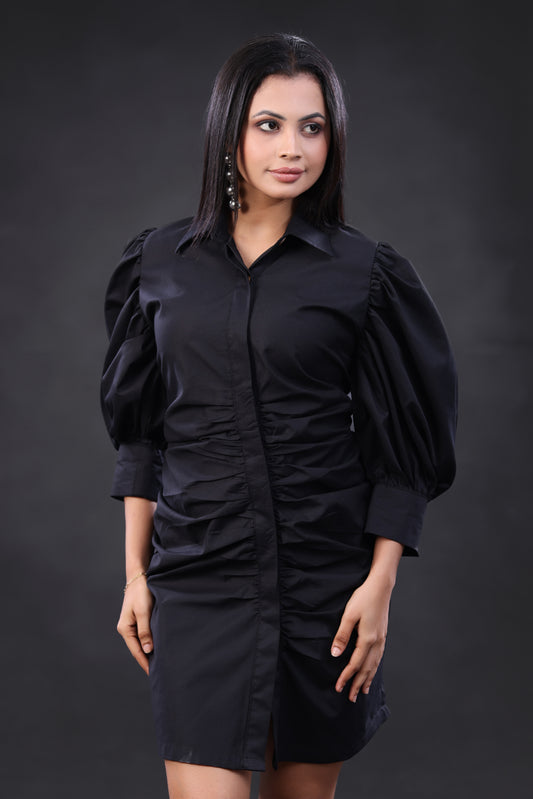 Linen Black Formal Dress